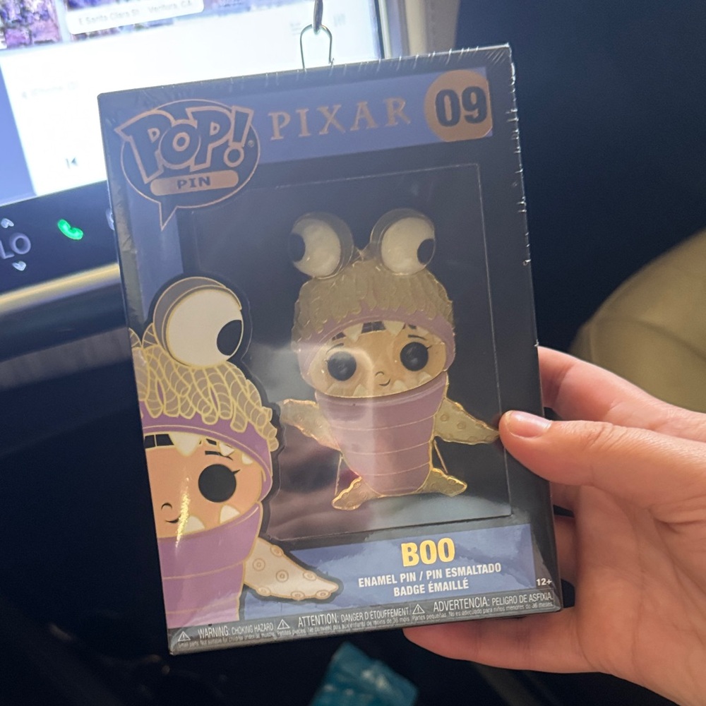 Disney Pixar Boo Enamel Pin - Purple and Gold